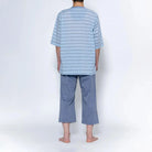 Aquascutum アクアスキュータム パジャマ 吸水速乾サッカーボーダー 無地6分袖7分パンツ 衿なしV - パジャマ  RENOWNINX ONLINE SHOP