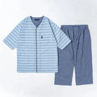 Aquascutum アクアスキュータム パジャマ 吸水速乾サッカーボーダー 無地6分袖7分パンツ 衿なしV - パジャマ  RENOWNINX ONLINE SHOP