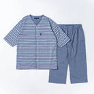 Aquascutum アクアスキュータム パジャマ 吸水速乾サッカーボーダー 無地6分袖7分パンツ 衿なしV - パジャマ  RENOWNINX ONLINE SHOP