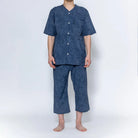 Aquascutum アクアスキュータム パジャマ 60リップルボタニカルプリント 半袖7分パンツ 衿なしV - パジャマ  RENOWNINX ONLINE SHOP