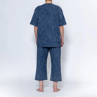 Aquascutum アクアスキュータム パジャマ 60リップルボタニカルプリント 半袖7分パンツ 衿なしV - パジャマ  RENOWNINX ONLINE SHOP