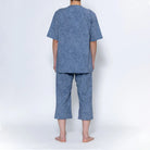 Aquascutum アクアスキュータム パジャマ 60リップルボタニカルプリント 半袖7分パンツ 衿なしV - パジャマ  RENOWNINX ONLINE SHOP