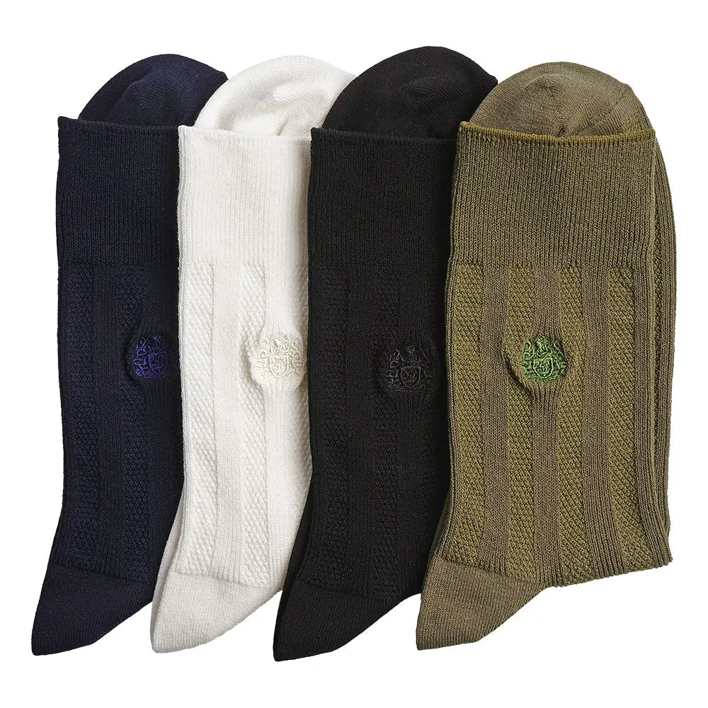 Aquascutum アクアスキュータム ソックス ソフトテンションシャリ綿リンボーンハーフ丈 - カジュアルソックス  RENOWNINX ONLINE SHOP
