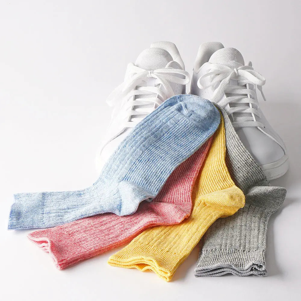 INXファクトリープロジェクト ソックス リネンコットンマルチリブショート - カジュアルソックス  RENOWNINX ONLINE SHOP