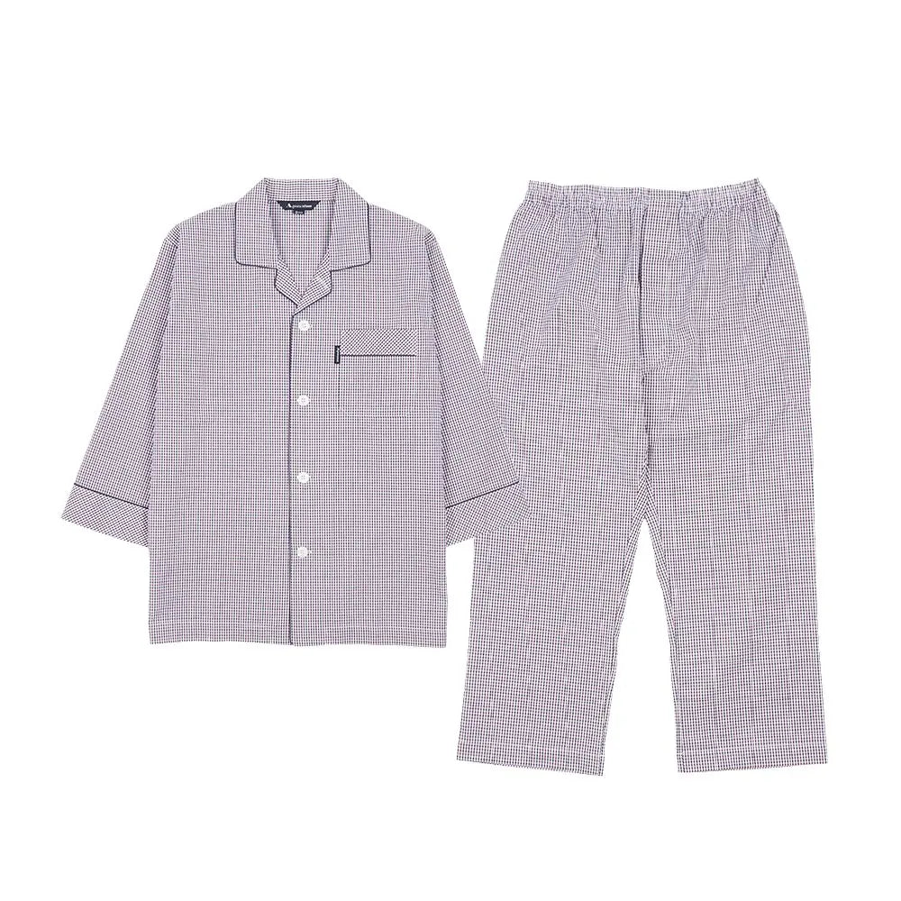 Aquascutum アクアスキュータム パジャマ コンパクトサッカーミニチェック8分袖8分パンツ - パジャマ Red / L RENOWNINX ONLINE SHOP